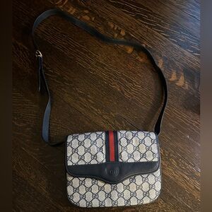 Gucci Navy GG Pattern Shoulder Bag